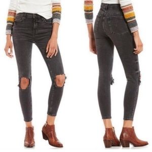 We the free by free people busted knee high waist skinny jeans